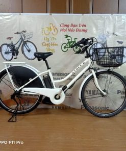 Xe đạp trợ lực Yamaha màu trắng đời 2 pin 8.7ah